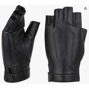 Womens 6.5" Small Classic Sheepskin Leather Fingerless Gloves